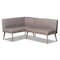 Baxton Studio Odessa Mid-Century Grey Fabric and Walnut Brown Finished 2-PC Wood Dining Nook Banquette Set 175-10843-Zoro - alternate 1